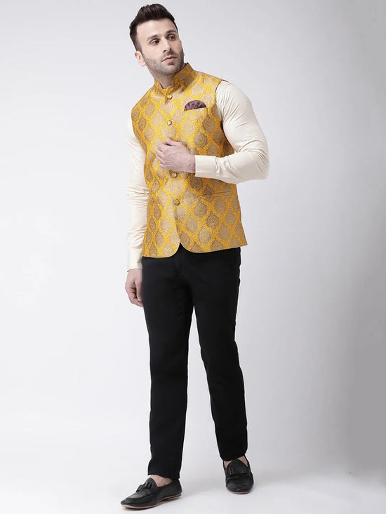 Hangup Men Standard Solid Men's Indian Wear-131AJacquardNehru