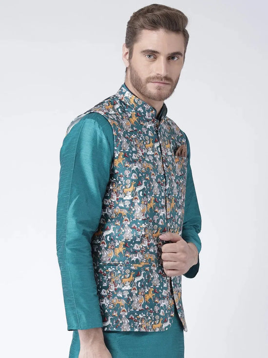 Hangup Men Standard Printed Men's Indian Wear-49APrintedNehru