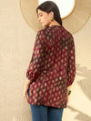 Ahika Women Maroon Cotton Blend Blend Abstract Printed Regular Tunic-VT1278MRN