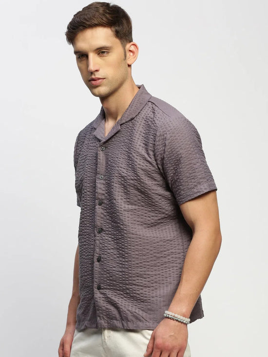 Men Grey Solid Shirt-CALIGO-1763-Grey