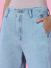 Women's Denim Blue Mom Fit Jeans-GZ5018-Blue