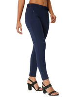 Smarty Pants Women's Cotton Lycra Ankle Length Navy Blue Color Trouser