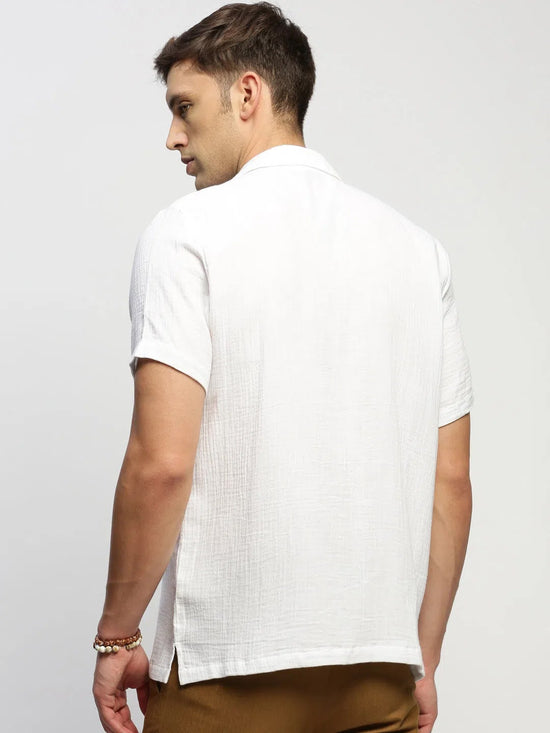 Men White Solid Shirt-LAVINIA-1635-White