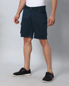 Solid Stretchable Shorts with 6 pockets-Blue-HCS6018-30