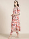 Women Peach Floral Kurta Set-FS-2726-Peach