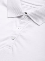 Dillinger White Solid Regular Snap Polo T-shirt