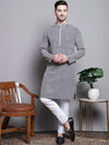 Sequin Embroidered Pure Cotton Kurta with Pyjamas-JOKP-P-5005Navy