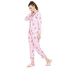 Smarty Pants Women's Silk Satin Pastel Pink Color Hello Kitty Print Full Sleeves Night Suit