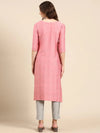 Women's Pink Embroidered Anarkali Kurta-SKC-947-Pink