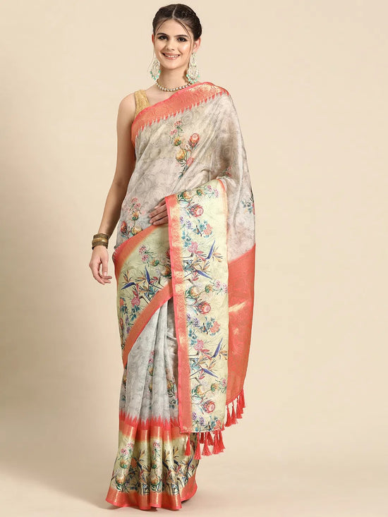 Luxurious Embellished Glow Saree-SZ-DGLEXA-GY-2015