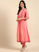 Women's Pink Solid Kurta Set-GW-2987-Pink