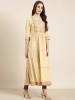 Women Yellow Floral Anarkali Kurta-SKC-3245-Yellow