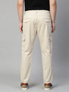 Genips Men's Cream Cotton Stretch Bahamas Cargo Fit Solid Cargo