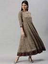 Women's Brown Floral Anarkali Kurta-GW1138-Brown