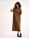 Women Brown Oversized T-Shirt Dress