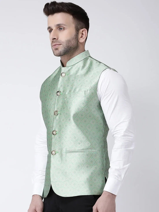 Hangup Men Standard Solid Men's Indian Wear-128AJacquardNehru