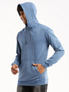 Men Blue Hooded Solid Pullover-MSK-S-1866-Blue