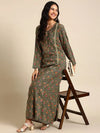 Women's Green Printed Anarkali Kurta-RF-1775-Olive