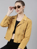 Women Mustard Solid Tailored Jacket-CHN-832-Mustard