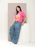 Dillinger Fuchsia Graphic Oversized T-Shirt-WMNCR432FSR-XS