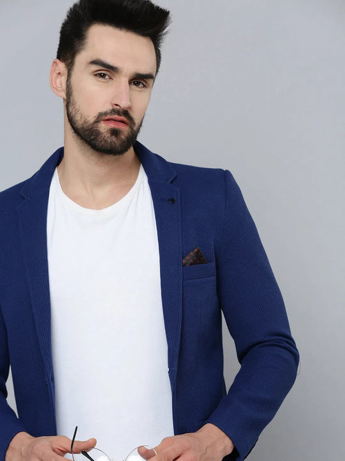 Men Blue Solid Blazer-AR-Z2-Blue