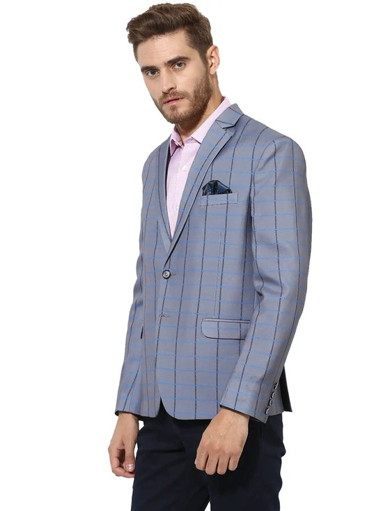 Hangup Men Standard Checkered Men Formalwear-D11CheckBlazer