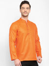 Hangup Men Standard Solid Men's Indian Wear-Orange_Magic_Patch_ShortKurta