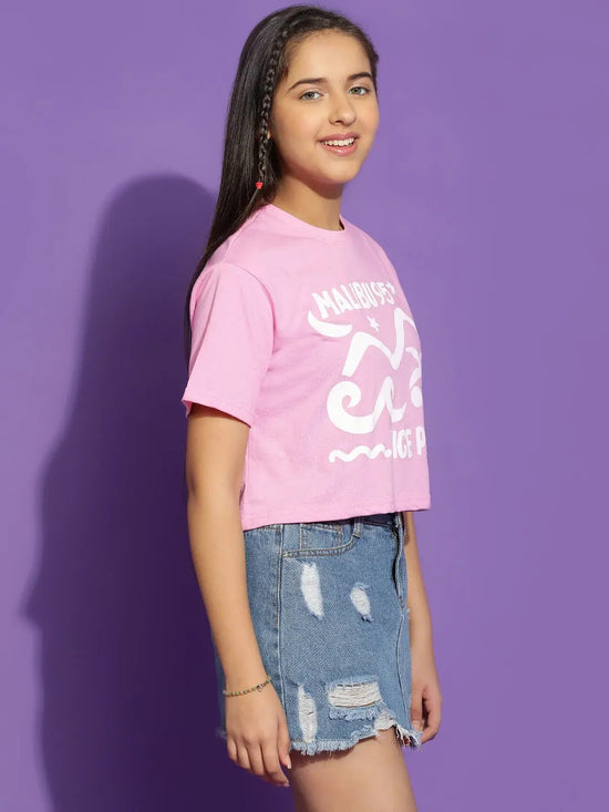 Lil Tomatoes Girls Cotton Crop Top-GGT-S24-1478_PINK_28