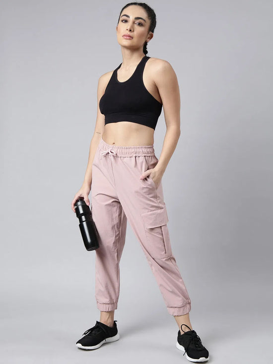 Women Solid Slim Fit Peach Joggers Track Pant-AE-10905-Peach