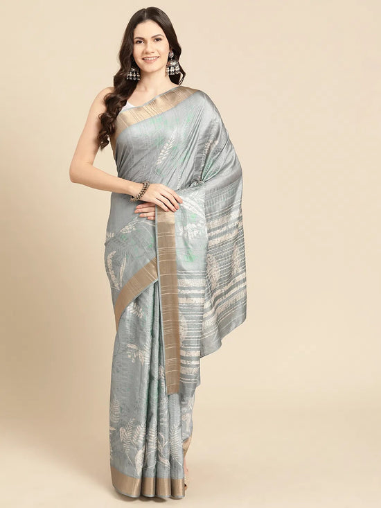 Minimalist Aura Drape Saree-SZ-FLORA-GY-1980