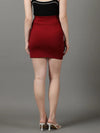 Women's Maroon Solid Pencil Skirt-AE-10436-Maroon