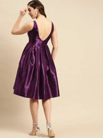 Box Pleated midi Dress in Purple