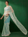 Saree Mall Women's Net Light Blue Embellished Designer Saree With Blouse Piece-VEDNSHI2294