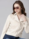 Women Cream Solid Tailored Jacket-CHN-8803-Cream