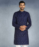 Hangup Men Standard Printed Men's Indian Wear-ST1011285_Navy_Lkurta