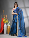 Sapphire blue Shimmer Tissue Saree With Gota Patti Borders-MA62TIS33990012