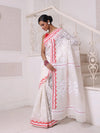 Off White Cotton Handwoven Jamdani Saree-MA64JM401380033