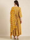 Women Mustard Printed Kurta Set-FS-3053-Mustard