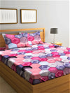 Home Sizzler 144TC Microfibre Pink Double Bedsheet With 2 King Size Pillow Covers-HSDBS004097