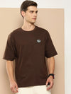 Difference of Opinion Brown Typography Oversized T-shirt