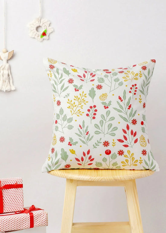 Foraged Berries 100% cotton floral cushion cover for sofa - Multicolor-230451031