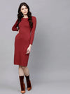 Maroon Bodycon Studded Dress