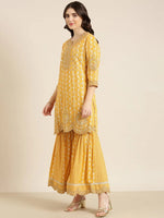 Women Mustard Geometrical Kurta Set-GW-3222-Mustard