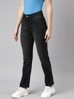 Women Straight Fit Denim Charcoal Jean-GZ-5901-Charcoal