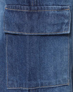 Retro Denim Jeans with 5 pockets-Blue-HBD23-30