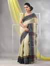 Ecru Cotton Handspun Soft Saree-MA57CH331710018