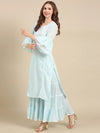 Women's Blue Solid Kurta Set-RF-1709-Blue