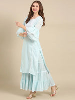 Women's Blue Solid Kurta Set-RF-1709-Blue