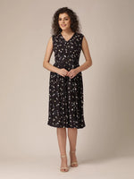 Assymetric Button Dress in Navy