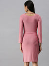 Women Pink Embellished Sheath Dress-AE-9878-Pink